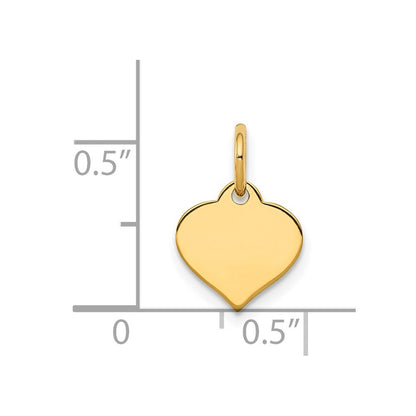 14k Yellow Gold Heart Disc Charm