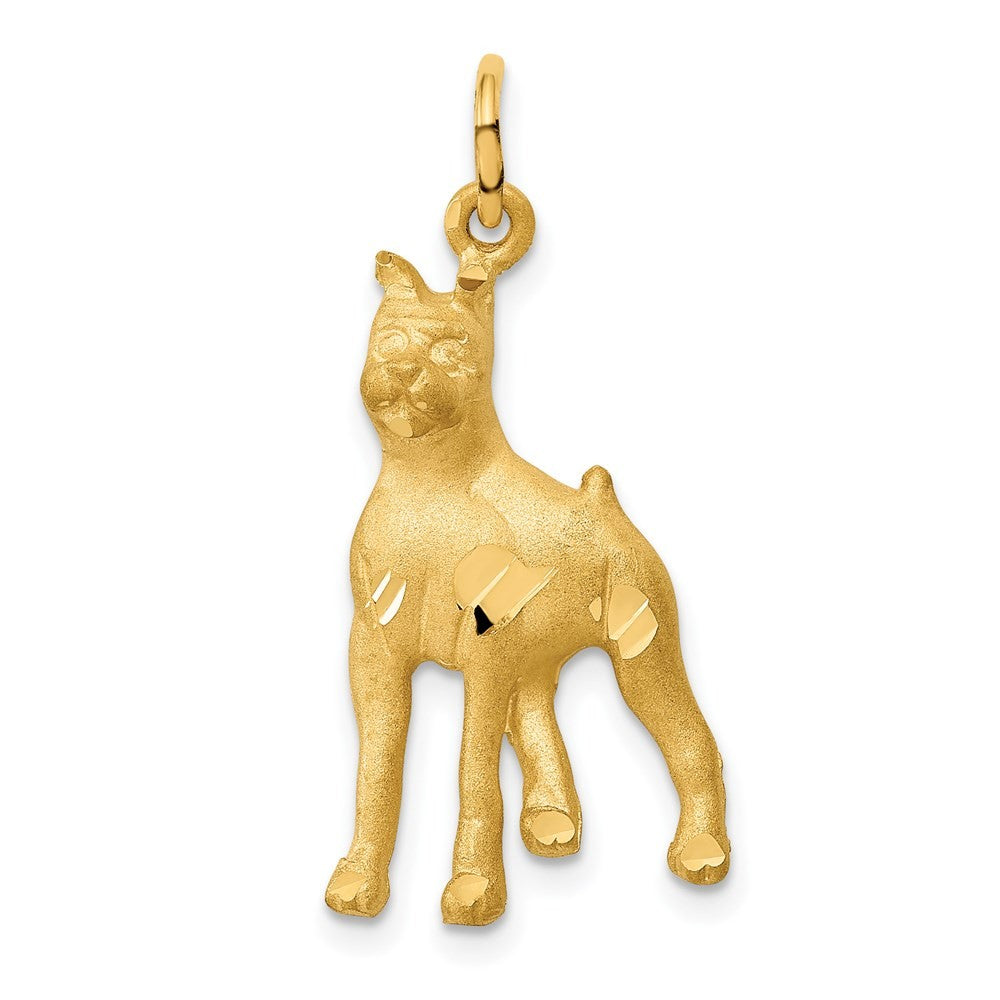 14k Yellow Gold Solid Polished Boxer Charm Pendant
