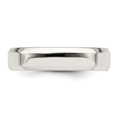 Sterling Silver 5mm Beveled Edge Size 8 Band Ring