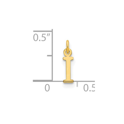 14k Yellow Gold Cutout Letter I Initial Pendant