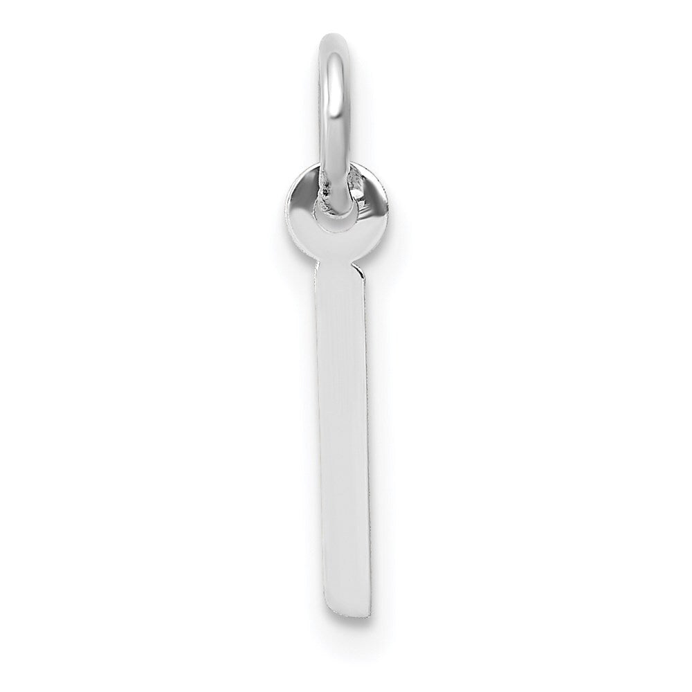 14k White Gold Small Slanted Block Letter I Initial Charm Pendant for Women