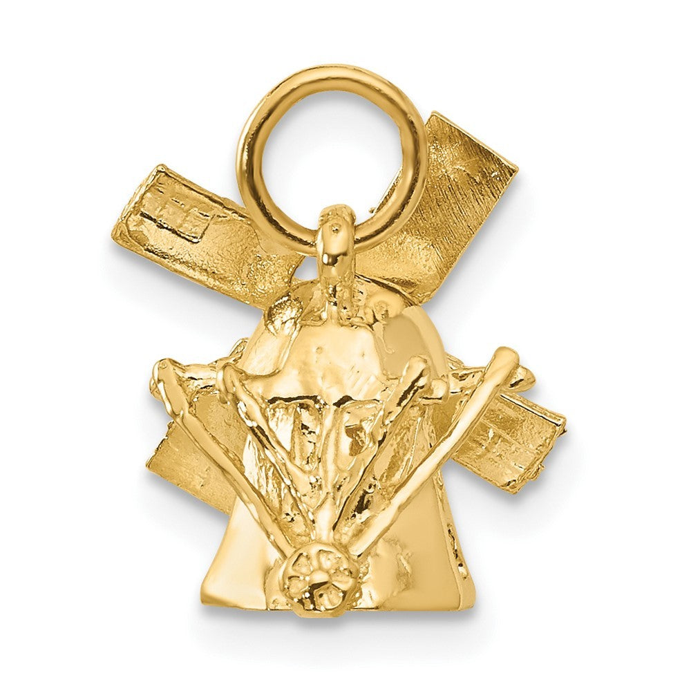 14k Yellow Gold  3D Windmill Charm