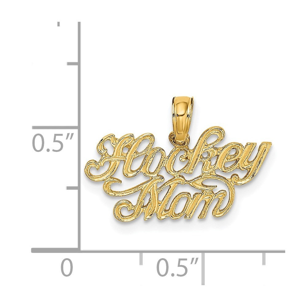 14k Yellow Gold HOCKEY MOM Charm