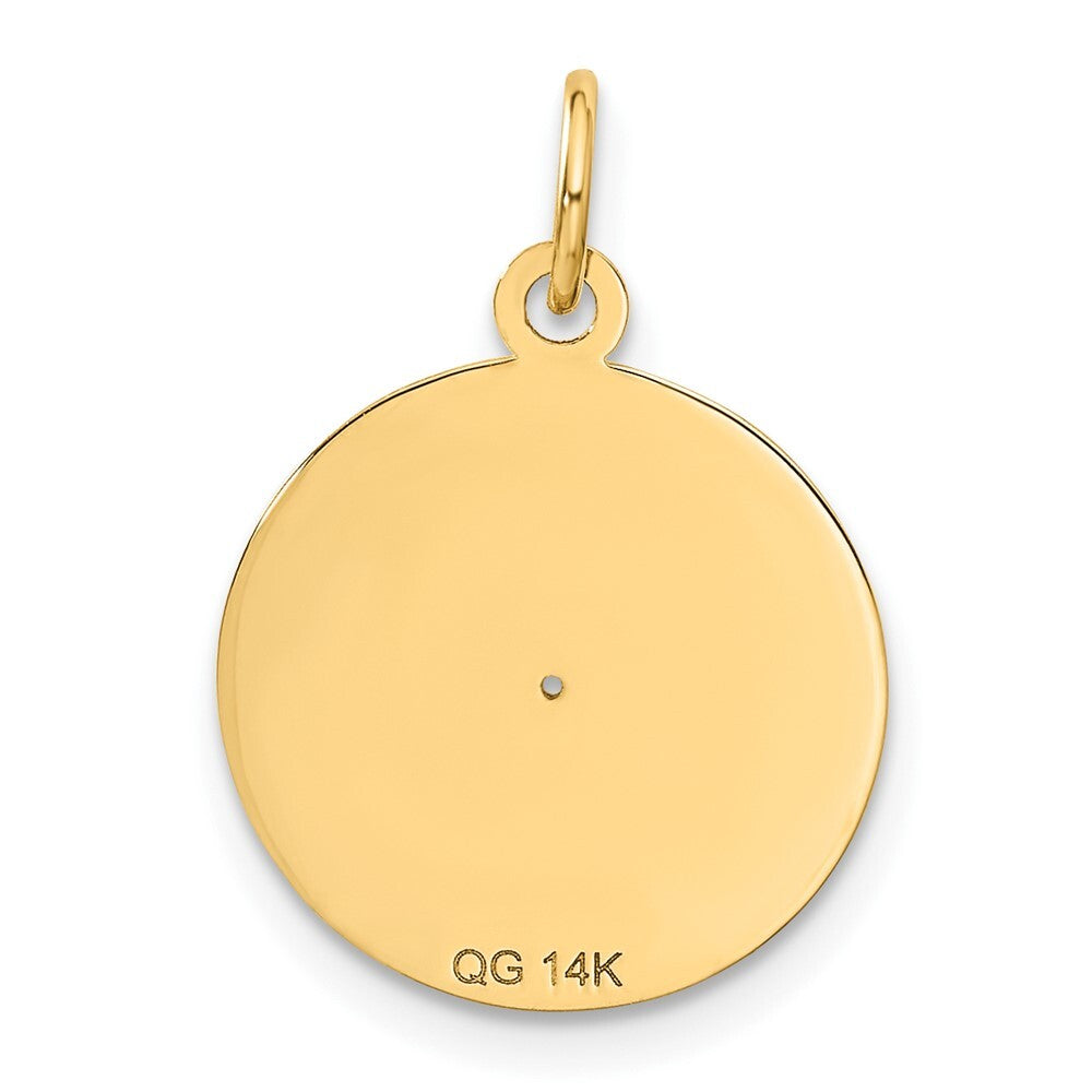 14k Yellow Gold Record Album Charm Pendant for Women