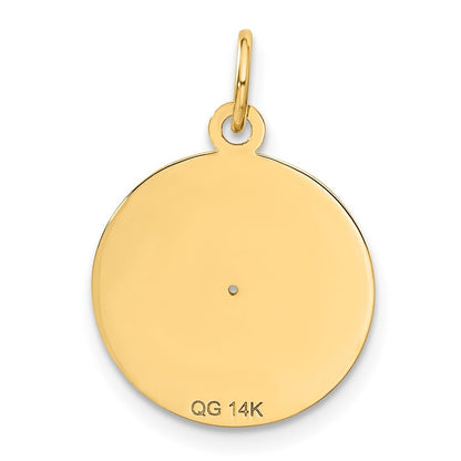 14k Yellow Gold Record Album Charm Pendant for Women