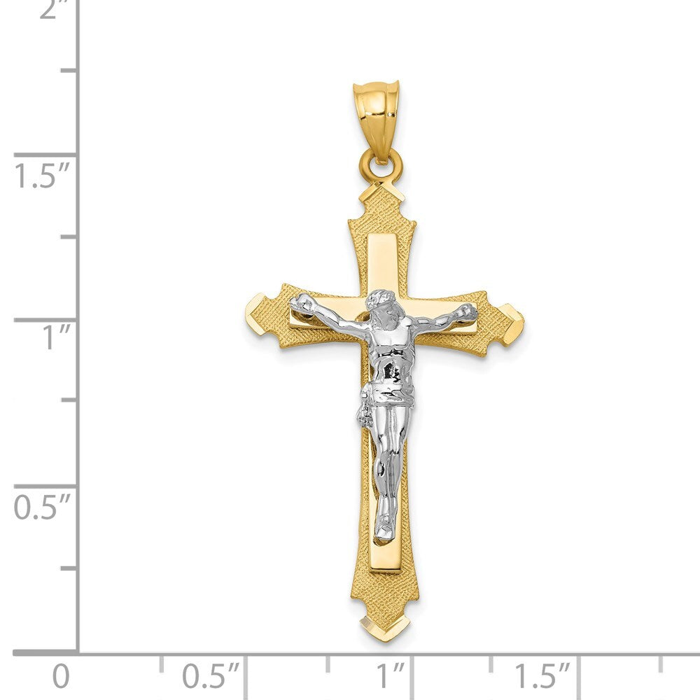 14k Two-tone Gold Crucifix Pendant for Women