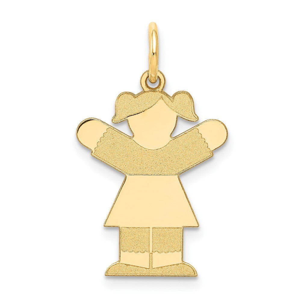 14k Yellow Gold Kid Charm Pendant for Women