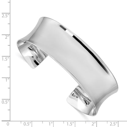 Sterling Silver Rhodium-plated Polished 20mm Cuff Bangle
