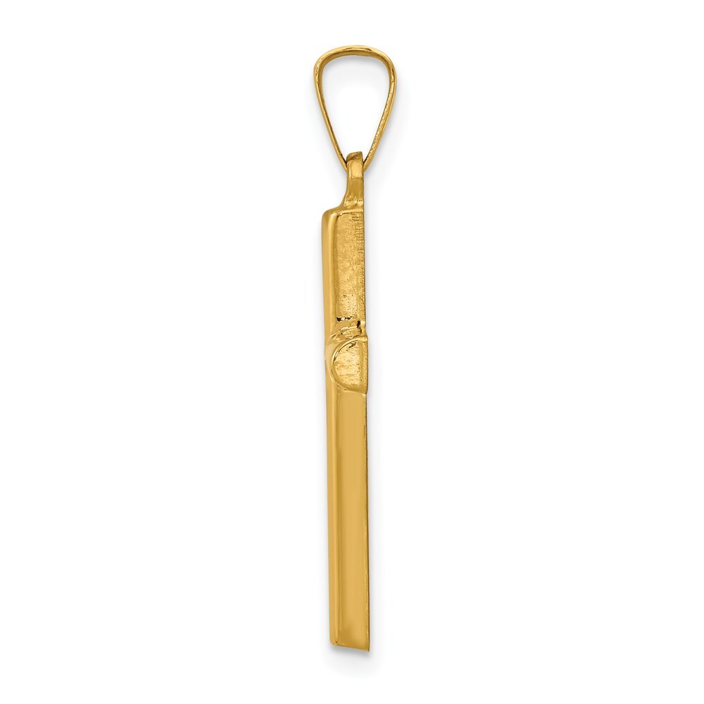 14k Yellow Gold Hollow Cross Pendant for Women