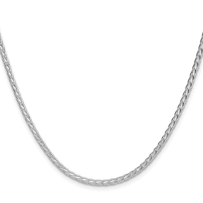 Sterling Silver Rhodium 2.5mm 8 Sided Diamond-Cut Double Spiga Chain Necklace