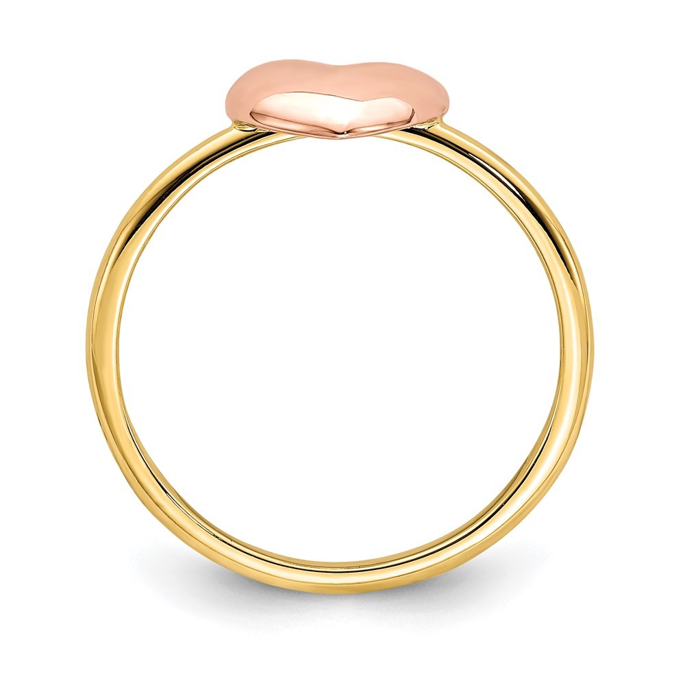 14K Two-tone Gold Polished Heart Ring