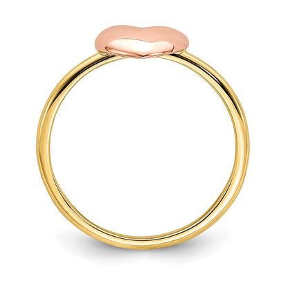 14K Two-tone Gold Polished Heart Ring