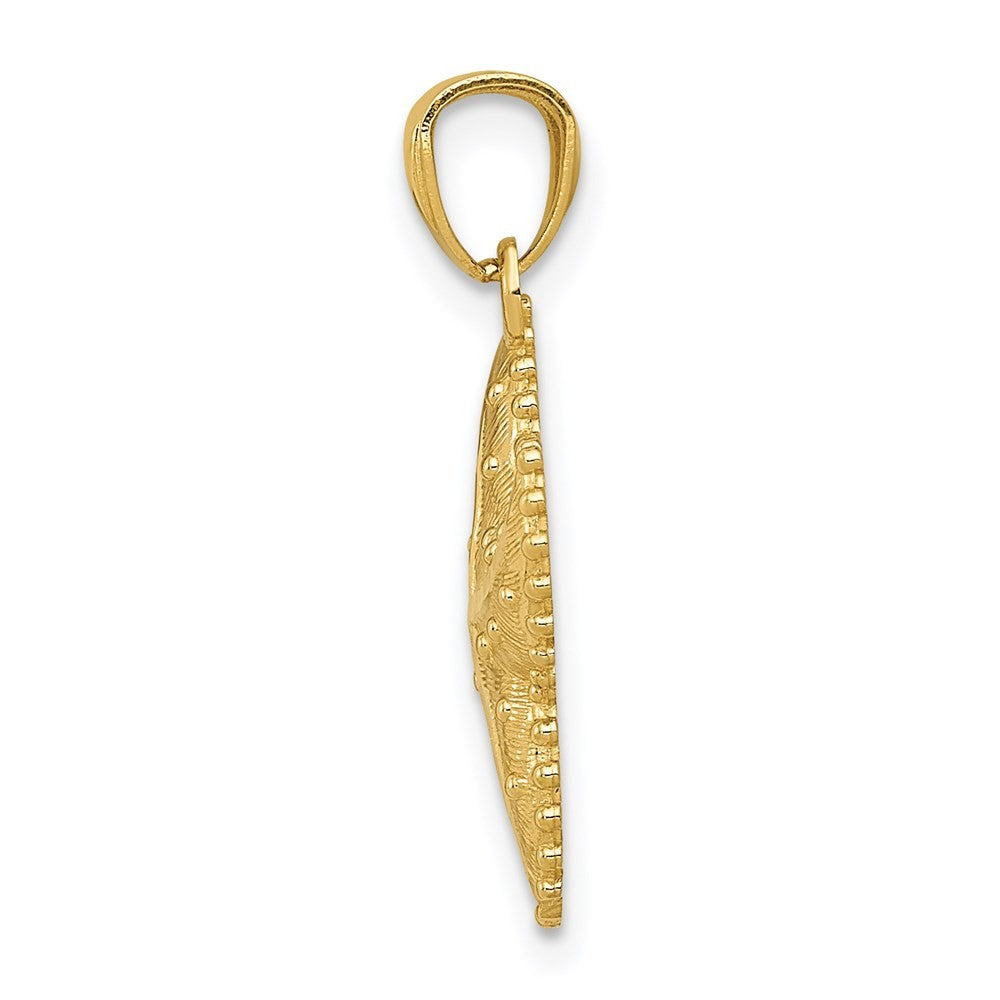 14k Yellow Gold Diamond-Cut Starfish Pendant