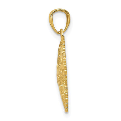14k Yellow Gold Diamond-Cut Starfish Pendant