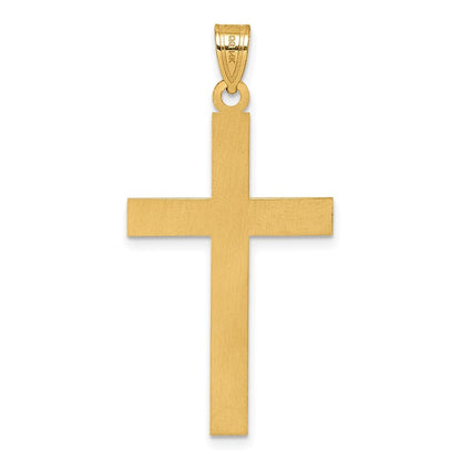 14k Yellow Gold Florentine Satin Cross Pendant