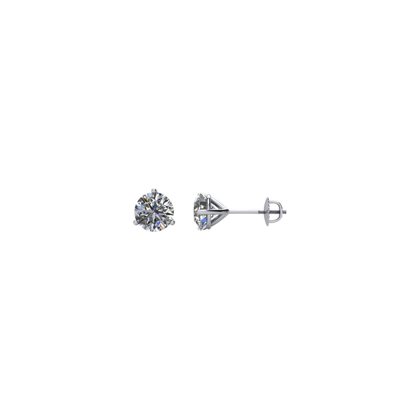 14k White Gold 1/5 CTW Natural Diamond Stud Earrings Fine Jewelry for Women