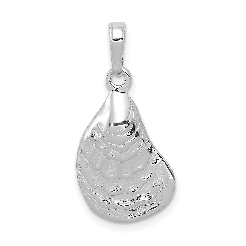 14k White Gold Oyster Shell Pendant for Women