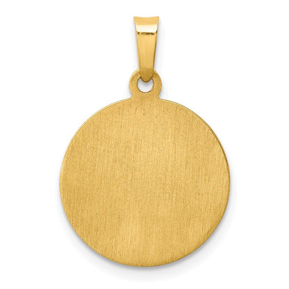 14k Yellow Gold Polished and Satin St Mark Medal Hollow Pendant for Women