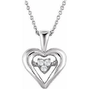 Sterling Silver Mystara 1/10 CTW Natural Diamond Heart 18" Necklace for Women