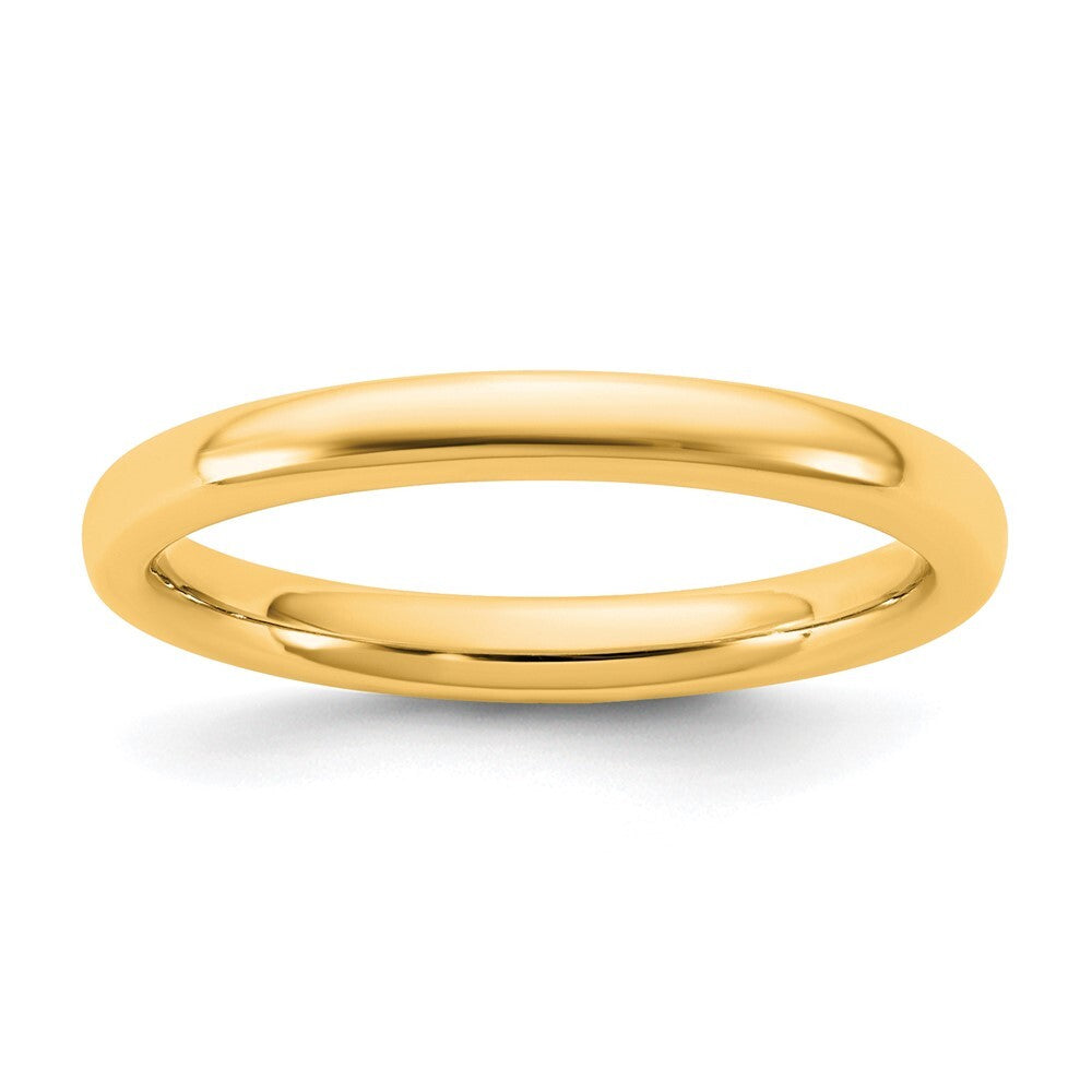 14K Yellow Gold 2.5mm European Comfort Fit Band Size 10