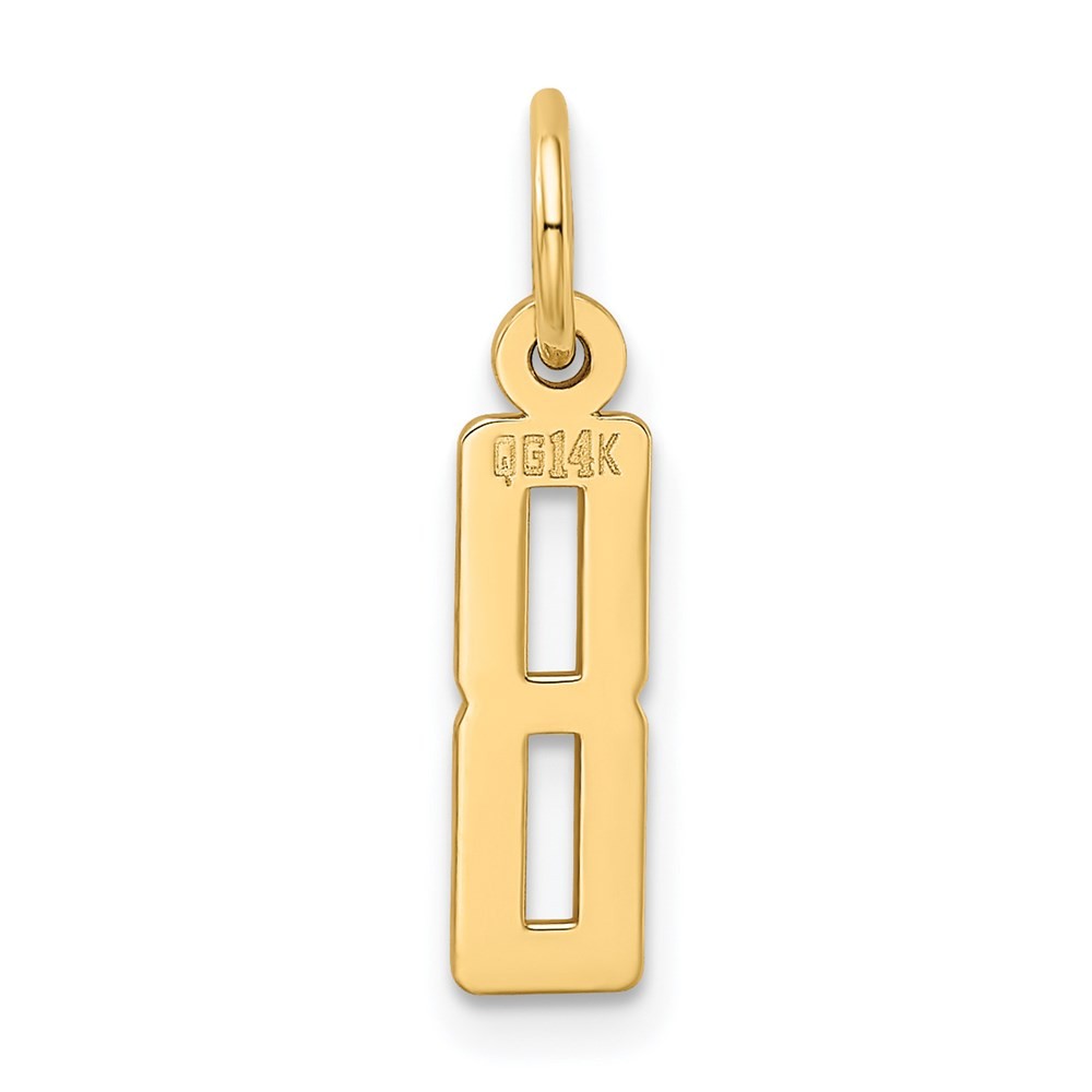 14k Yellow Gold Small Elongated Number 8 Charm