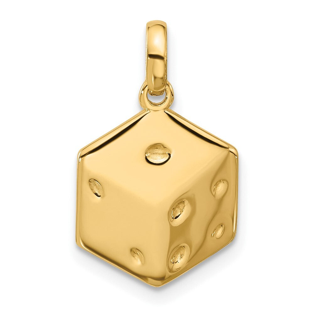 14k Yellow Gold Fancy Dice Pendant for Women