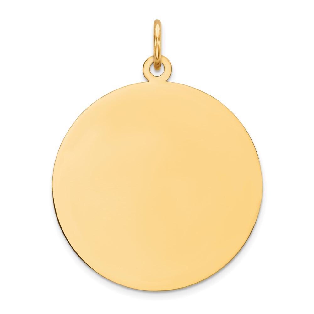 14k Yellow Gold Plain .013 Gauge Circular Engravable Disc Charm