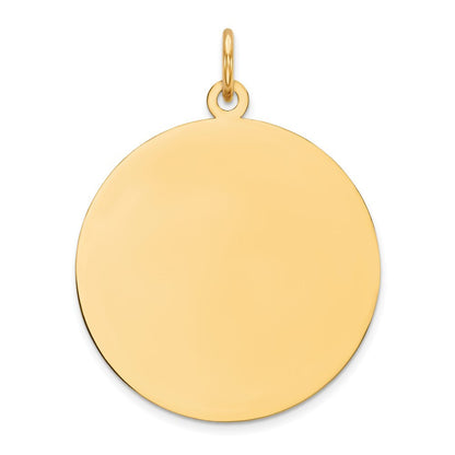 14k Yellow Gold Plain .013 Gauge Circular Engravable Disc Charm