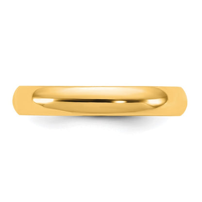 14K Yellow Gold 3.5mm Half Round Band Size 10
