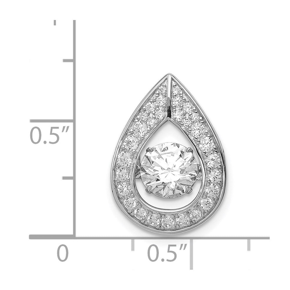 Sterling Silver Platinum-plated Vibrant CZ Pendant