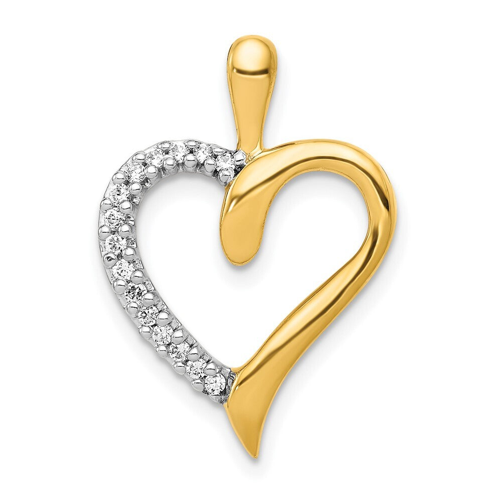 14k Yellow Gold 1/10ct. Diamond Heart Pendant for Women