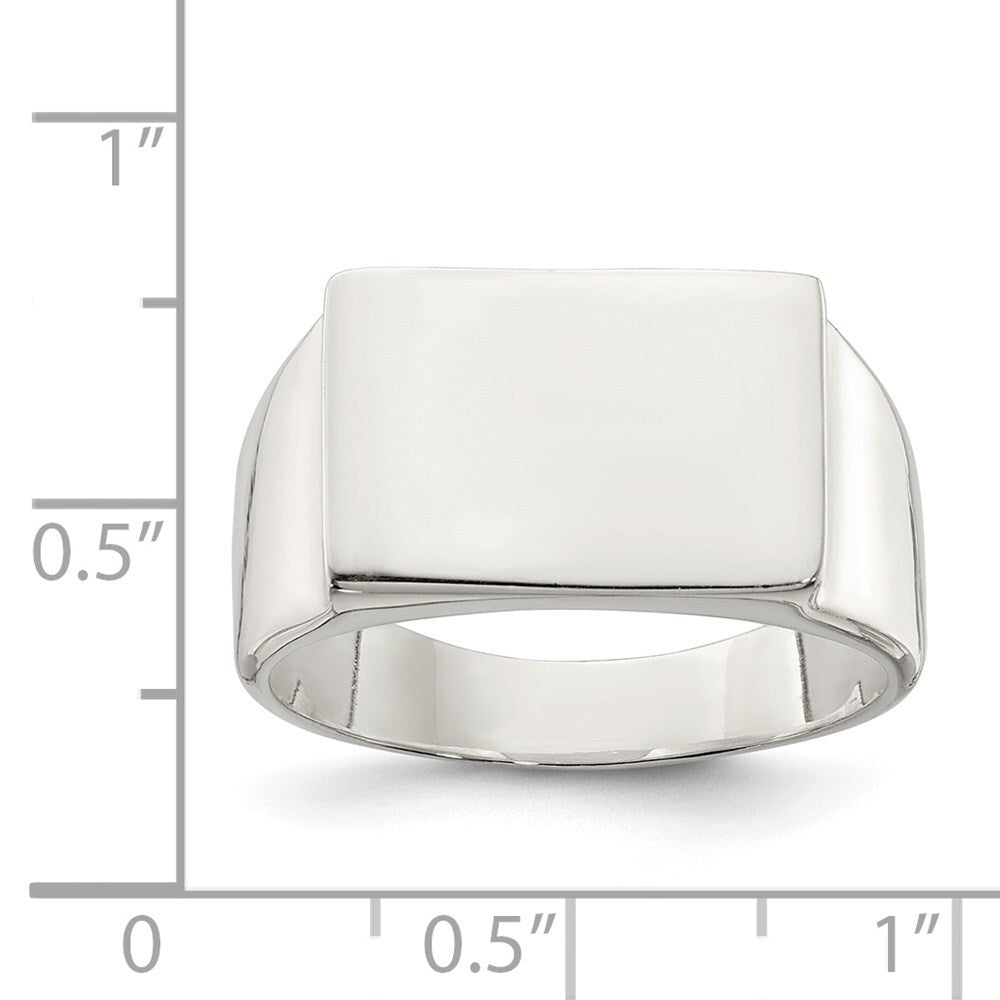 Sterling Silver 11x15mm Closed Back Signet Ring Size 10