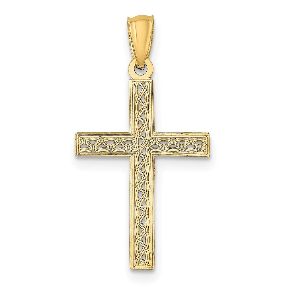 14k Yellow Gold Filigree Cross Pendant