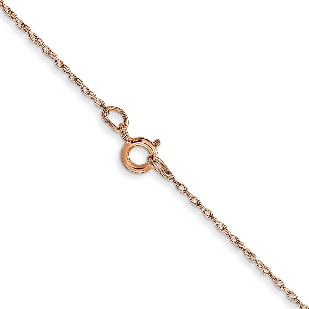 14K Rose Gold 20" Carded .5mm Cable Rope Chain Necklace