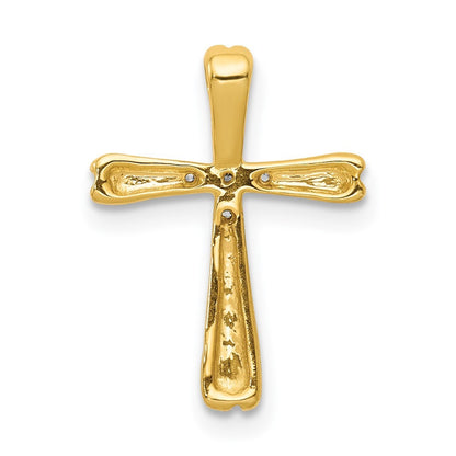 14k Yellow Gold Diamond Cross Slide Pendant