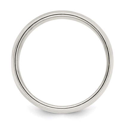 Sterling Silver 8mm Half Round Milgrain Size 6 Band Ring