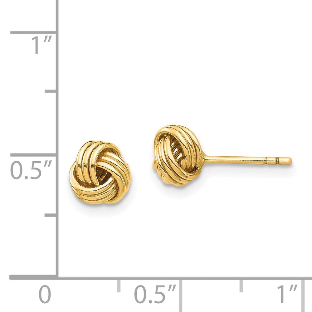 14k Yellow Gold Love Knot Earring Gift for Women