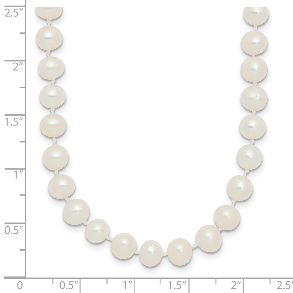Sterling Silver 5-6mm White Freshwater Cultured Pearl 28 inch Necklace