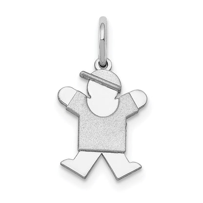 14k White Mini Boy Joy Charm Pendant