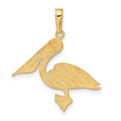 14k Yellow Gold Pelican Pendant for Women
