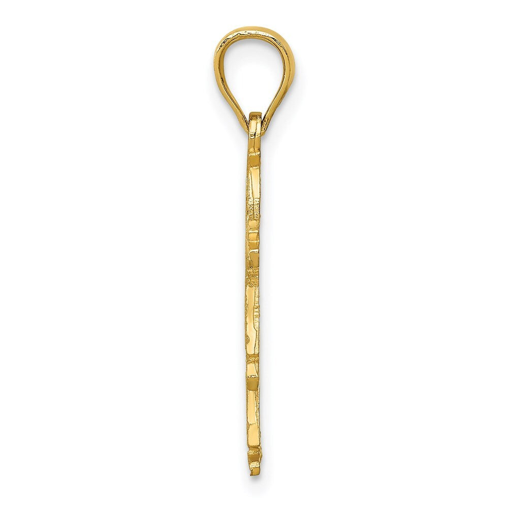 14k Yellow Gold Girl Charm Pendant for Women