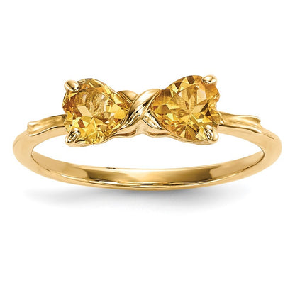 14K Yellow Gold Gold Polished Citrine Bow Ring
