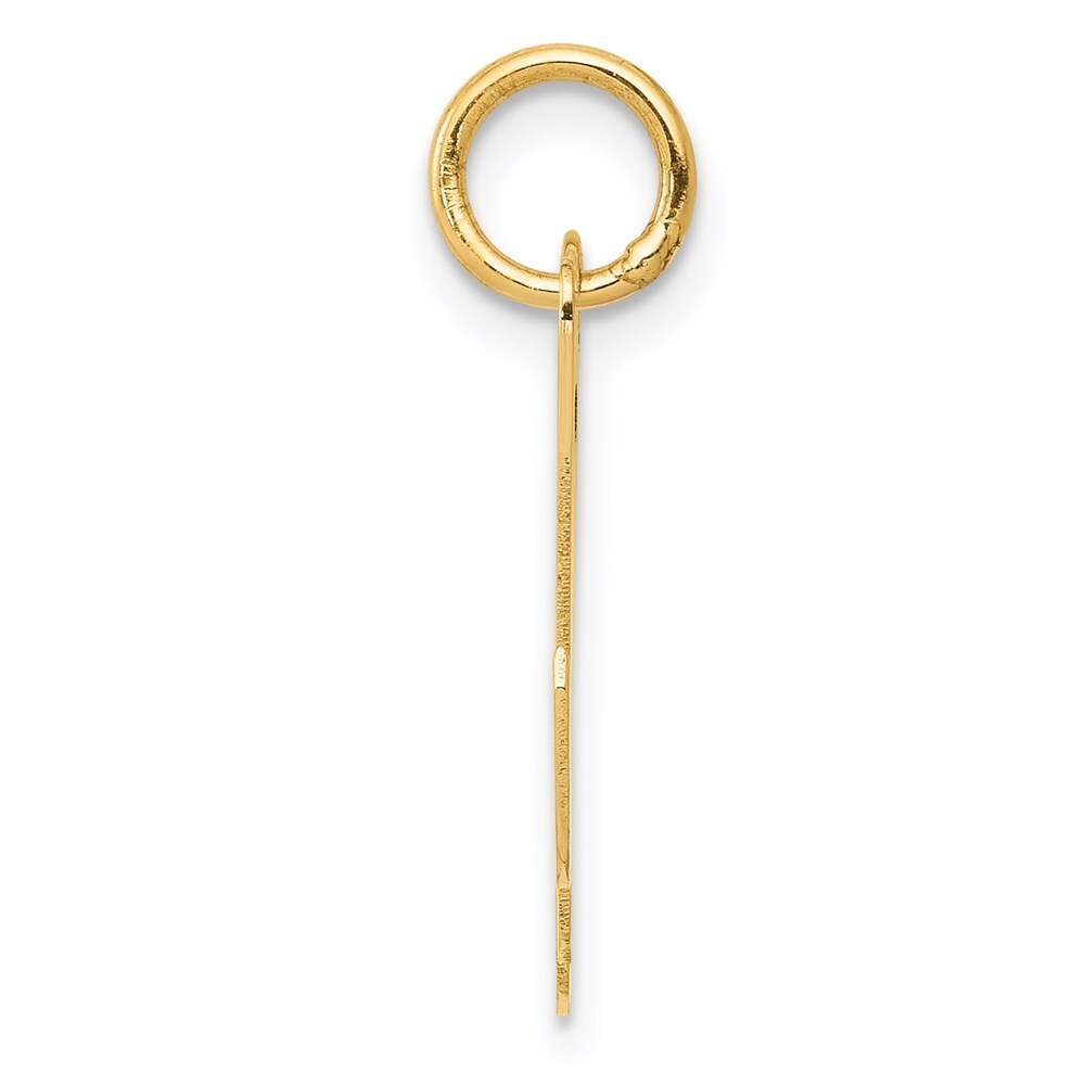 14k Yellow Gold Medium Script Letter M Initial Charm Pendant for Women