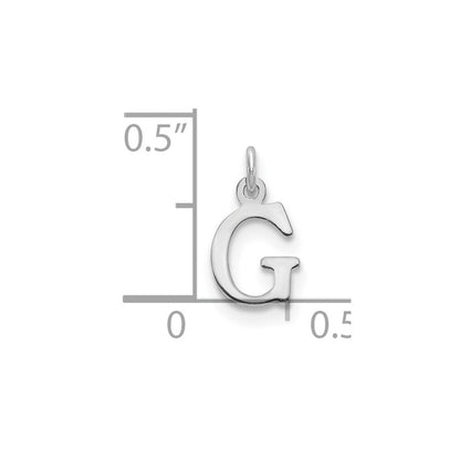 14k White Gold Cutout Letter G Initial Pendant for Women