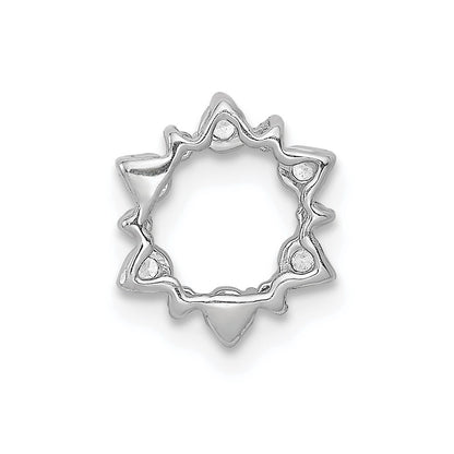 14k White Gold 1/5 carat Diamond Fancy Circle Chain Slide