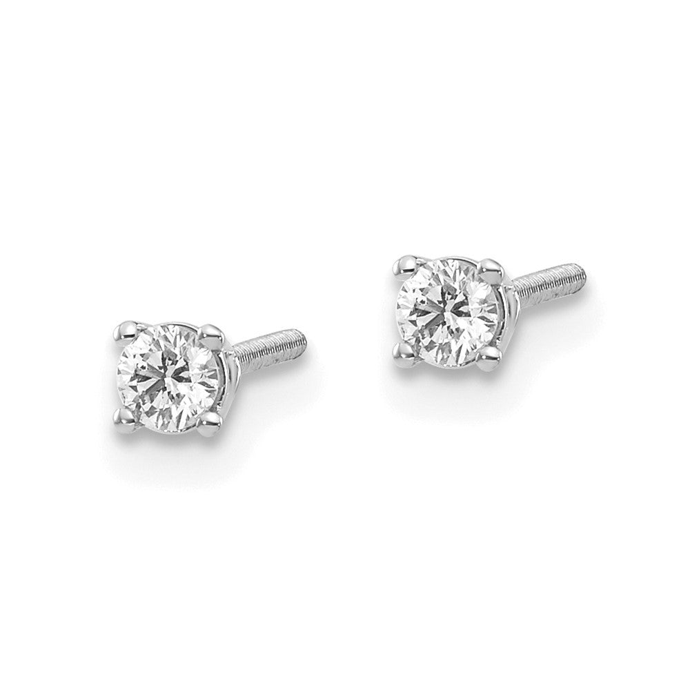 14K White Gold .15ct SI3 G-I Diamond Stud Thread on/off Earrings