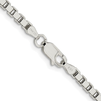 Sterling Silver Rhodium-plated 3mm Box Chain Necklace