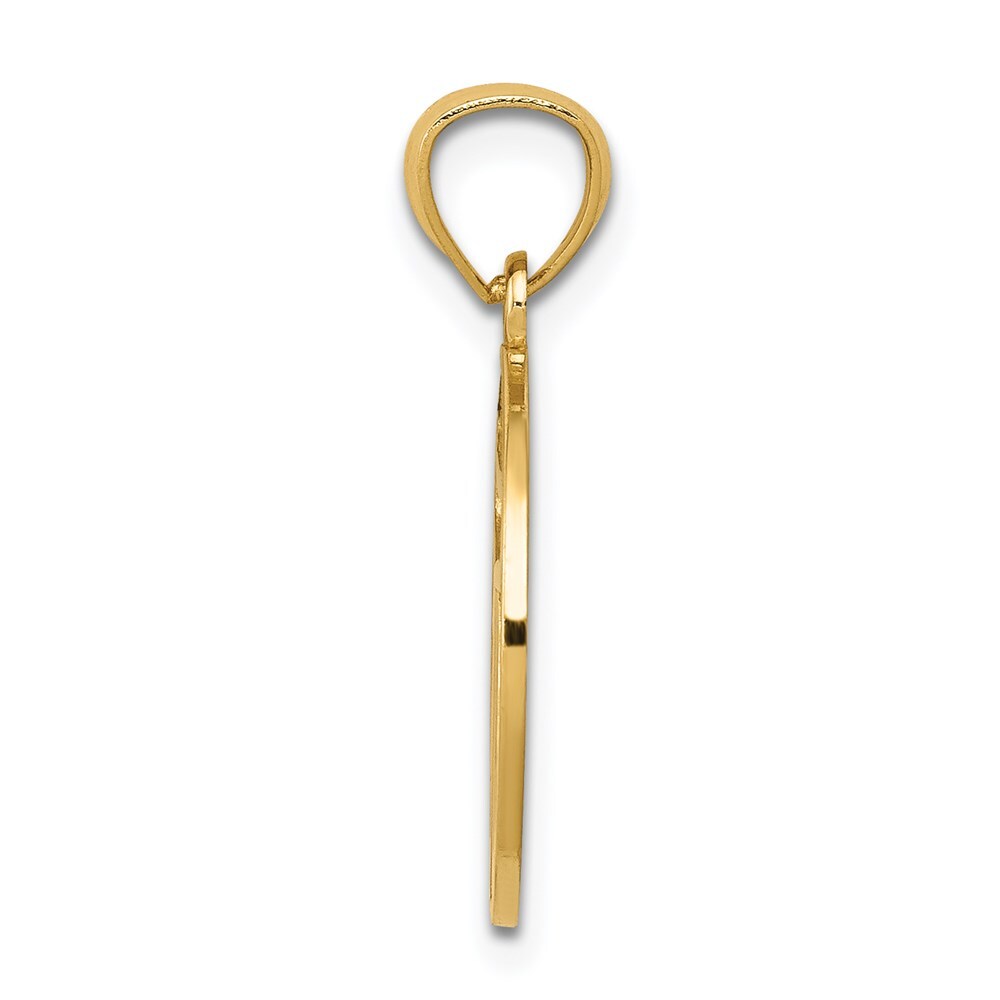 14k Yellow Gold Filigree Circle Chai Pendant for Women
