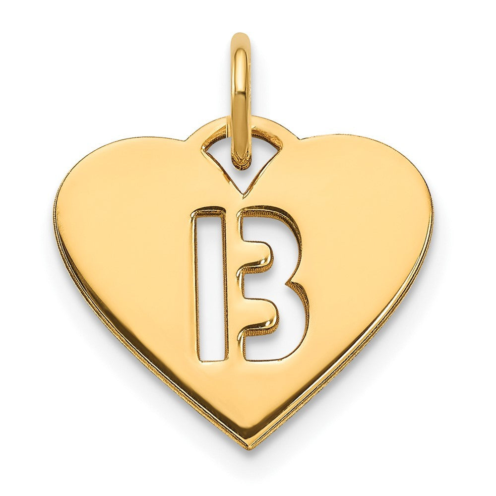 14k Yellow Gold Initial Letter B Initial Charm