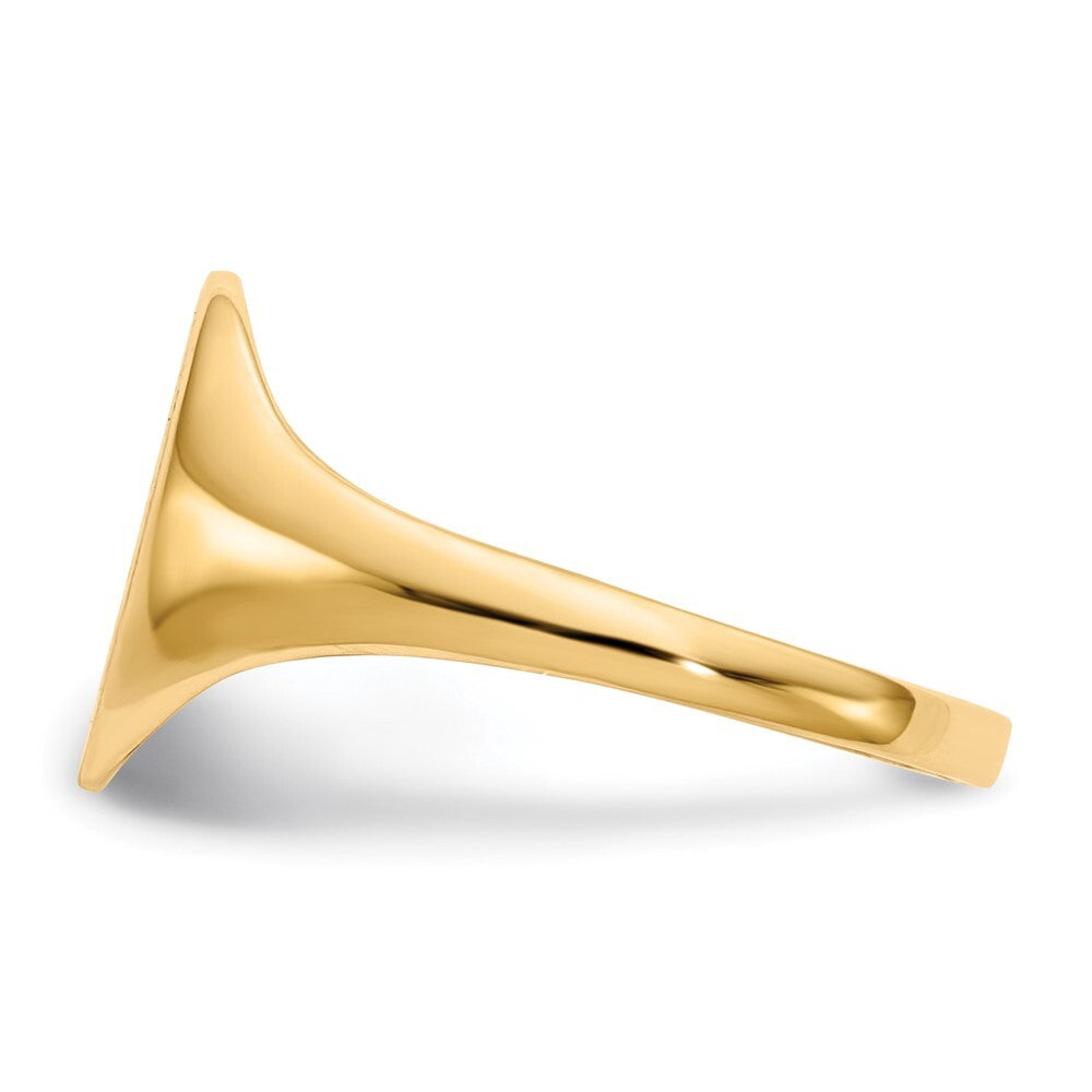 14K Yellow Gold 11.0x9.5mm Closed Back Signet Ring